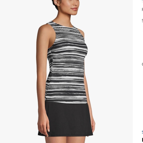 Lands' End Tankini Top Sz 8 Blue Stripe Print - Picture 5 of 8